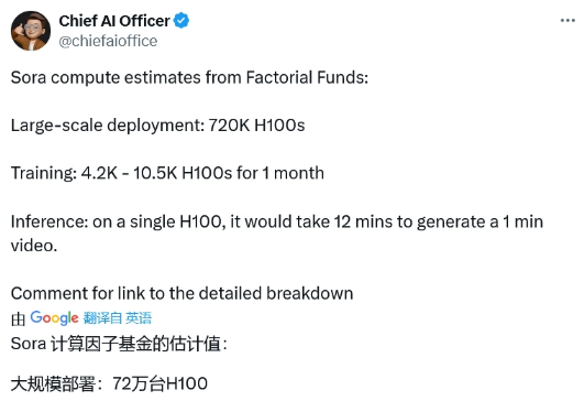 OpenAI部署Sora文本转视频模型或将耗费高达216亿美元